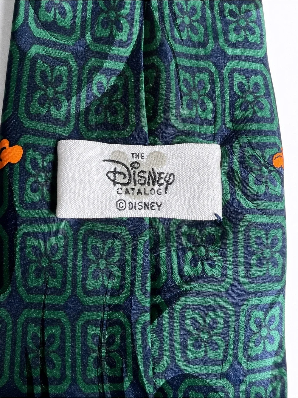 Vintage Disney TIGGER 100% SILK Novelty Tie Green Geometric 90s Nostalgia Whimsy